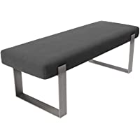 Vant Tapizado Cuarto Cama Banco - Sala &amp- Salón Otomano - 158 kg Peso Capacidad (Ante Carbón Gris)